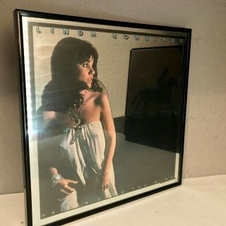 Vintage Linda Ronstadt Hasten Down The Wind - Framed Mirror - EX 3