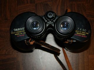 Vintage Tasco Model 214 7x50 Binoculars w/case estate find reg.  46438 3