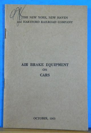 York Haven & Hartford Rr Air Brake Equipment On Cars 1963 October Nynh&h