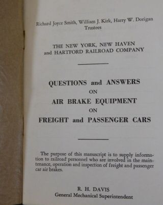 York Haven & Hartford RR Air Brake Equipment on Cars 1963 October NYNH&H 2