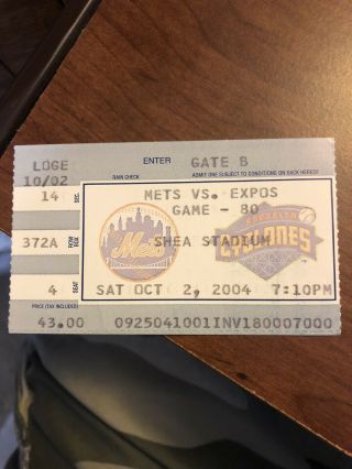 Montreal Expos - Final Victory - Final Hr/2004 Ticket Stub@new York Mets/piazza