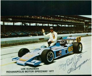 Autographed Lee Kunzman Photo - 1977 Indianapolis Motor Speedway