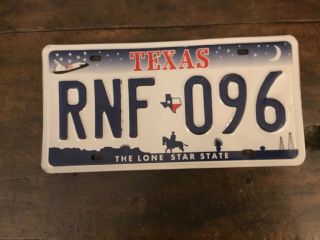 Texas License Plate Space Shuttle 7 Stars.  In Memory Of Columbia Rnf - 096