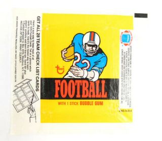 1976 Topps Football Wax Wrapper Check List Cards Variation