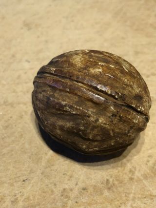 Early Vintage Stone Marble Nut Italian Alabaster Stone 1” Dark Alabaster Walnut