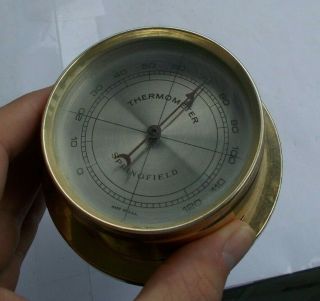 Vintage 3.  5 " Round Thermometer Gauge Springfield Instrument Usa