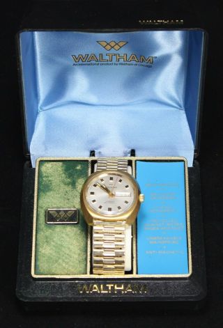 Waltham Self - Winding 17j 35mm Mens Watch W/ Box - Automatic - Vintage - Running