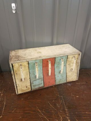 Antique Lincoln Beautyware 5 Compartment Storage Container
