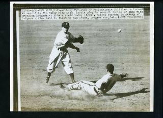 Eddie Stanky & Johnny Wyrostek 1947 Press Photo Brooklyn Dodgers Phillies