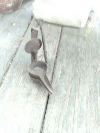 Early Primitive Cast Iron Betty Lamp