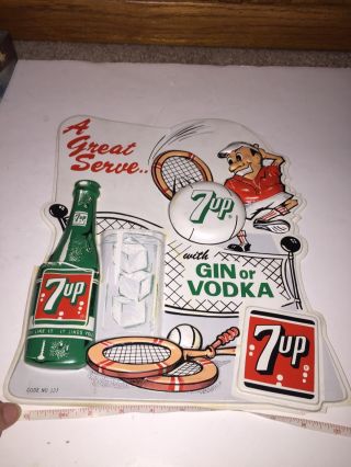 Vintage 1960s 7 Up Seven Up Tennis Plastic Vacuform Advertising Sign