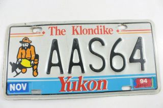 1994 Vintage Yukon Territory License Plate Aas64 The Klondike Car Truck - M15