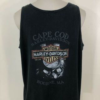Vintage Harley Davidson Black Tank Top Cape Cod Bourne Ma Graphic Men 