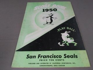 1950 Pcl Pacific Coast League Baseball Program San Francisco Seals
