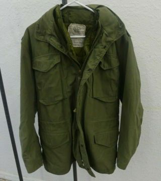 Vintage Vietnam Era Od Green M65 Cold Weather Jacket Size Small/long