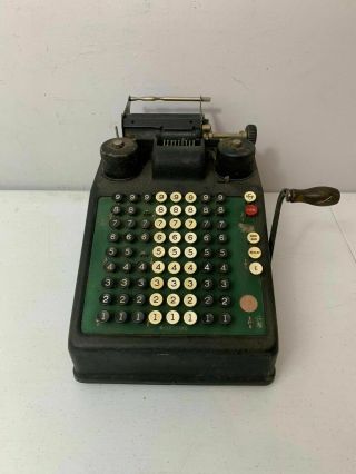 Vintage Burroughs Portable Printing Adding Machine Hand Crank Usa