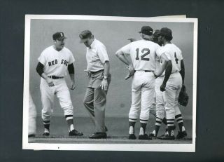 Eddie Kasko Tommy Harper John Kennedy Umpire Bill Kunkel 1972 Boston Red Sox