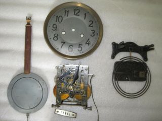 Running German Wall Clock Movement Dial Pendulum Old Antique Parts