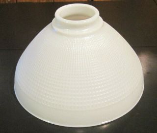 Vintage Milk Glass Globe Torchiere Floor Lamp Shade Waffle Pattern 10 In.