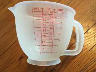 Vintage Tupperware 8 Cup Measuring Cup Measures Cups,  Ounces And Metric