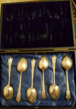 A Lovely Cased Set Of Six Solid Silver Teaspoons Sheffield 1905/6/7 Jd.  Wd 60g