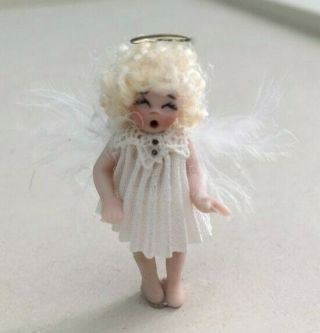 Dollhouse Miniature Artisan Ooak Porcelain Angel Doll 1:12