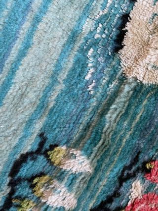 1940s Italian velvet tapestry peacock wall hanging vintage rug 2