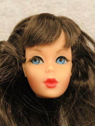 Vintage 1967 Brunette Twist N Turn Tnt Doll Head 1160 Mattel Japan