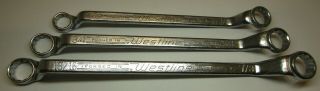 Set Of 3 Vintage Westline Offset Box End Wrenches H2244 H2246 H2248 Usa
