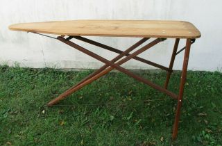 Antique Vintage 54 " Wood Folding Ironing Board Craft Home Decor
