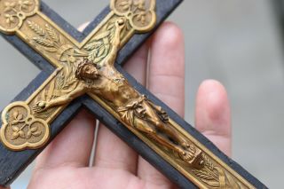 ⭐ Antique/ Vintage Religious Cross,  Ornate Crucifix,  Bronze Christ⭐