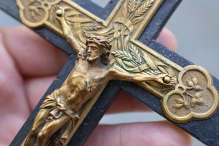 ⭐ antique/ vintage religious cross,  ornate crucifix,  bronze christ⭐ 3