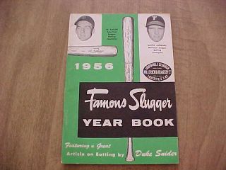 1956 Louisville Slugger Famous Baseball Yearbook (al Kaline - Richie Ashburn Cover