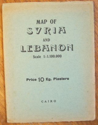 Folding Map Of Of Syria And Lebanon.  Ca 1940.  Middle East.  The Levant. 3