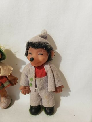 Vintage Steiff Mecki Hedgehog Doll Family Micki 1960s Germany 2