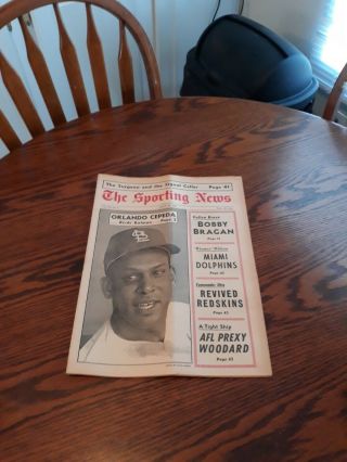 August 20,  1966 - The Sporting News - Orlando Cepeda Of The St.  Louis Cardinals