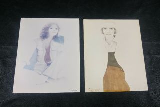(2) Vintage Christine Rosamond Art Prints - Melissa & Summer Mood 8 " X 10 "