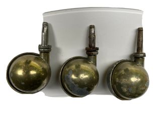 Vintage Shepherd Brass Ball Swivel Casters Wheels For Furniture 2.  5 Inch