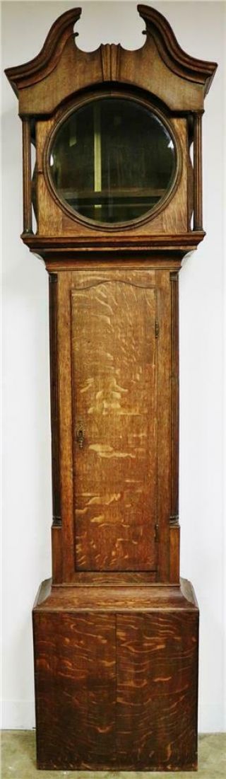 Antique English Regency Style Solid Oak Grandfather Longcase Clock Case Only