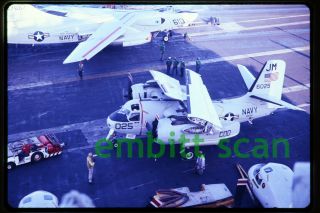 Slide,  Navy Vr - 24 Grumman C - 1a Trader On Uss John F.  Kennedy,  1972