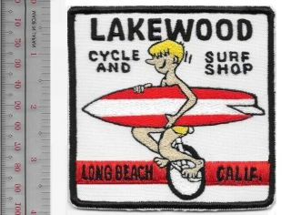 Vintage Surfing Usa Lakewood Surf & Bike Shop Long Beach California Store Patch