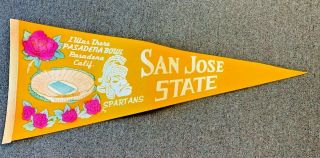 Vintage Pasadena Bowl San Jose State Football Pennant Souvenir Spartans Sport