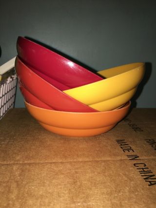 Set Of 4 Vintage Tupperware Autumn Harvest Cereal Bowls