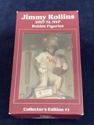 2007 Nl Mvp Philadelphia Phillies Jimmy Rollins Bobble Head Figurine Mlb -