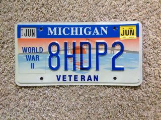 Michigan World War Ll Veteran Mackinac Bridge License Plate