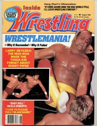 Inside Wrestling - August 1985 - Wrestlemania - Hulk Hogan - Larry Zbyszko