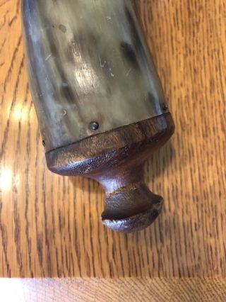 Antique Primitive Black POWDER HORN 19th Century Civil War Large 14 