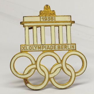 Antique 1936 Berlin Olympic Games Enamel Pin Badge