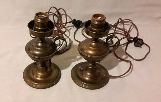 Vintage Brass Electric Table Light Lamp W/ Finger Hold