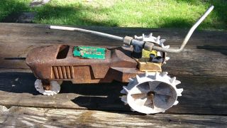 Vintage Green Thumb Cast Iron Lawn Tractor Sprinkler W Rust Parts